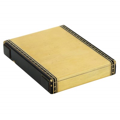 Lot 83 - Art Deco Gold and Black Enamel Case, Cartier, France