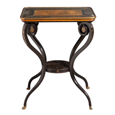 Lot 462 - Regency Style Penwork Decorated Fruitwood...