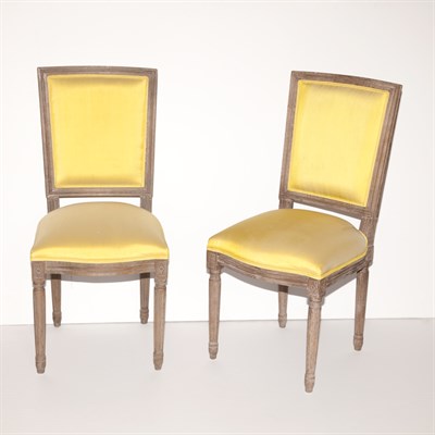 Lot 460 - Pair of Louis XVI Style Painted Side Chairs