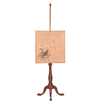 Lot 459 - English Mahogany Pole Fire Screen Height 64...