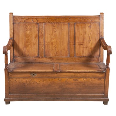 Lot 457 - Provincial Oak Salt Bench Length 54 inches.
