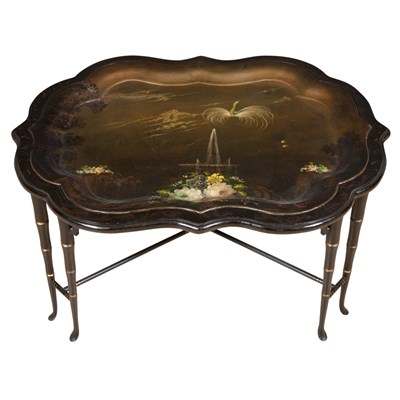 Lot 455 - Regency Style Gilt Decorated Black Painted...