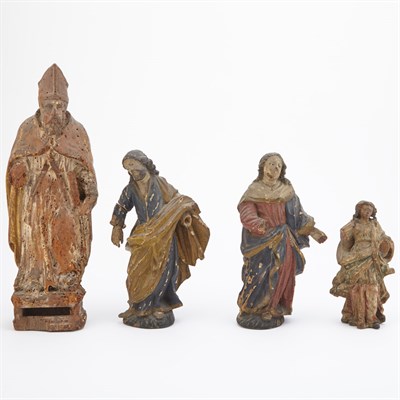 Lot 196 - Group of Four Continental Painted Figures of...