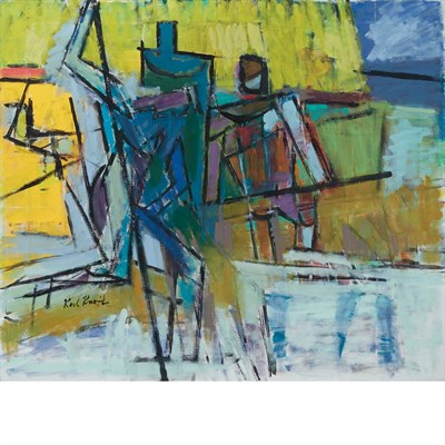 Lot 43 - Karl Knaths American, 1891-1971 Spearing Eel,...