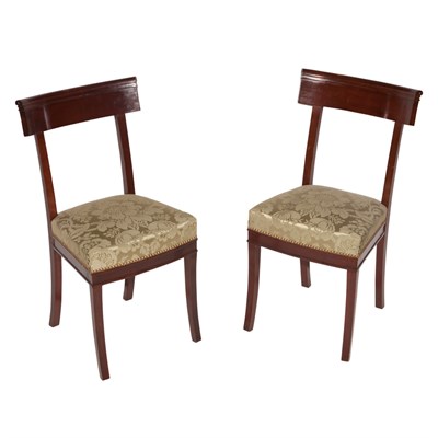 Lot 454 - Set of Eight Regency Style Mahogany Dining Chairs
