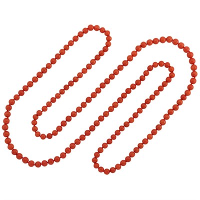 Lot 47 - Long Coral Bead Necklace