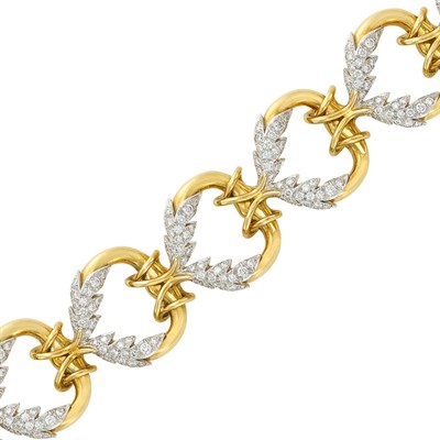 Lot 388 - Gold, Platinum and Diamond Bracelet, Tiffany & Co., Schlumberger
