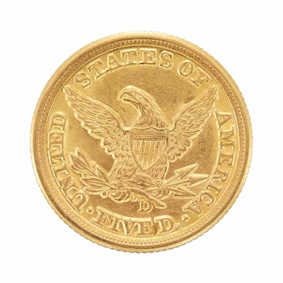 Lot 1202 - United States 1854-D $5 Liberty Head Half...