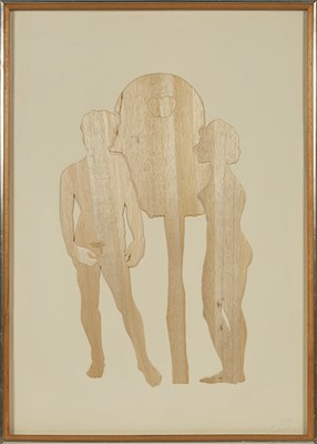 Lot 199 - Mario Ceroli (b. 1938) ADAM AND EVE Wood on...
