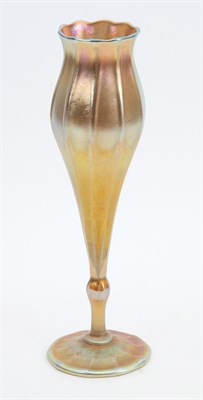 Lot 247 - Tiffany Gold Ribbed Favrile Glass Floriform...