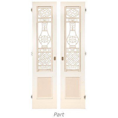 Lot 145 - Two Pairs of Regency Style White Painted...