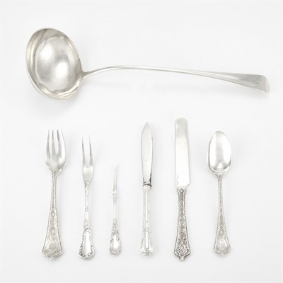 Lot 354 - Group of Silver and Silver Plated Flatware...