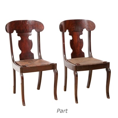 Lot 337 - Set of Eight Provincial Style Mahogany Rush...