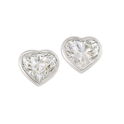 Lot 281 - Pair of Platinum and Diamond Stud Earrings, Tiffany & Co.