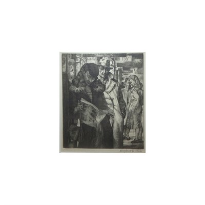 Lot 108 - Douglas Gorsline EXPRESS STOP Etching, 1948,...