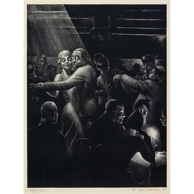 Lot 150 - Kyra Markham (1891-1967) NIGHT CLUB Lithograph,...
