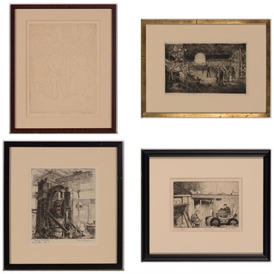 Lot 70 - Ken Hagerman BORING TO VICTORY Etching, 1943,...