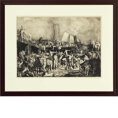 Lot 29 - George Bellows RIVER-FRONT (M. 168) Lithograph,...
