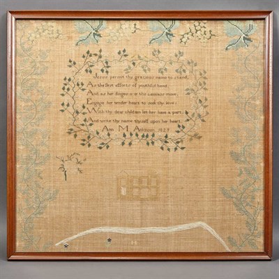 Lot 197 - American Needlework Sampler Worked by Ann. M....