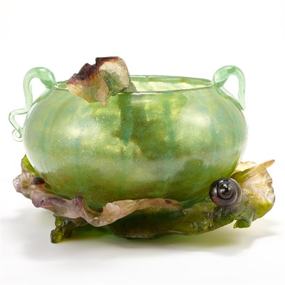 Lot 399 - Daum Pate-de-Cristal Punch Service Modern...