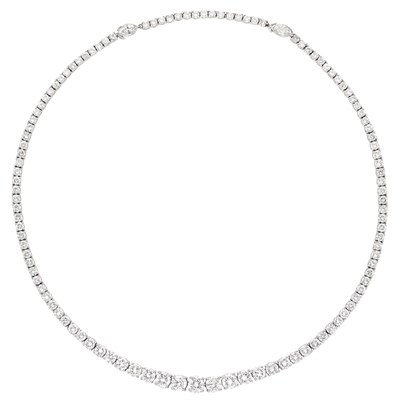 Lot 163 - Platinum and Diamond Necklace