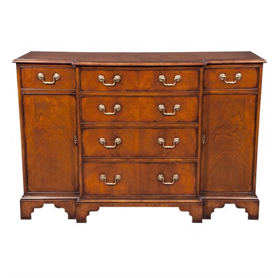 Lot 415 - George III Style Mahogany Breakfront Cabinet...
