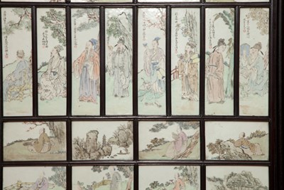 Lot 504 - Chinese Porcelain Screen Height 34 inches,...