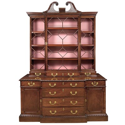 Lot 226 - George III Mahogany Breakfront Bookcase...