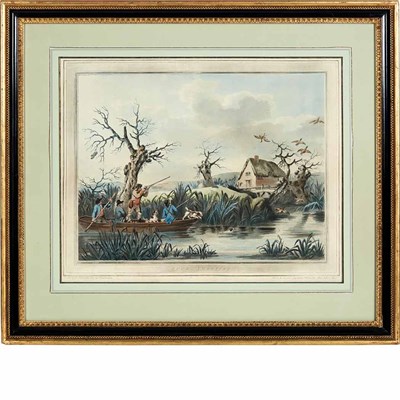 Lot 581 - After George Morland (1763-1804) DUCK SHOOTING;...