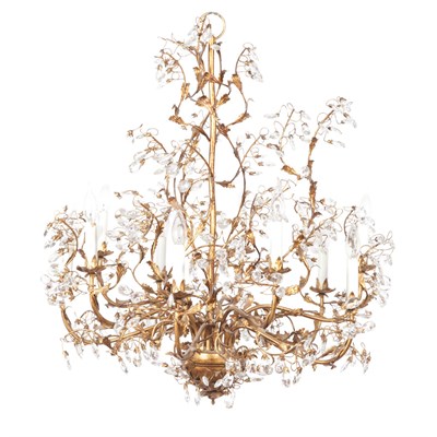 Lot 392 - Rococo Style Gilt-Metal and Glass Ten-Light...