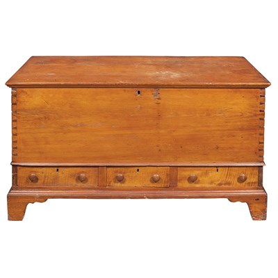 Lot 144 - Pine Blanket Chest Over Drawers Early 19th...