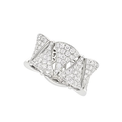 Lot 240 - White Gold and Diamond 'Diva' Band Ring, Bulgari