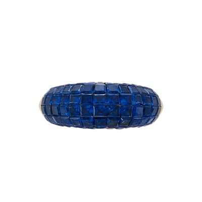 Lot 272 - Gold and Mystery-Set Sapphire Bombe Ring, Van Cleef & Arpels