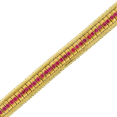Lot 277 - Gold and Ruby Bracelet, Cartier