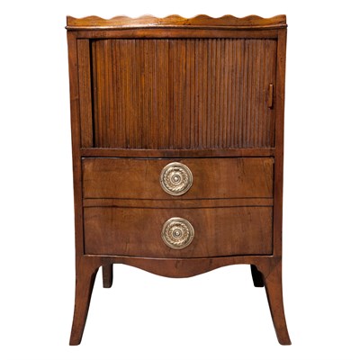 Lot 445 - George III Mahogany Bedside Cabinet Height 32...