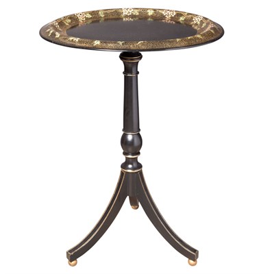 Lot 160 - Regency Style Black and Gilt Decorated Papier...