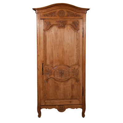 Lot 179 - French Provincial Pine Armoire Height 7 feet 1...