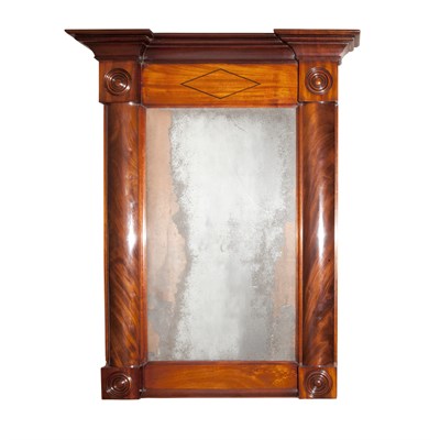 Lot 324 - Empire Style Mahogany Mirror Height 35 inches,...