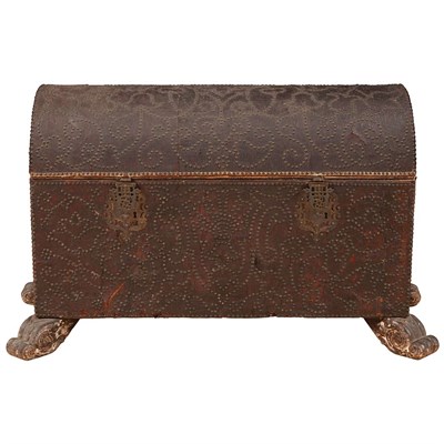 Lot 176 - Renaissance Style Leather Lined Coffer 19th...