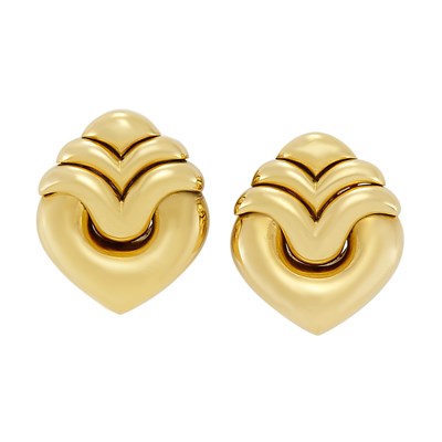 Lot 3192 - Pair of Gold Earrings, Bulgari