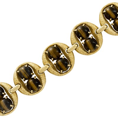Lot 200 - Gold and Tiger's Eye Bracelet