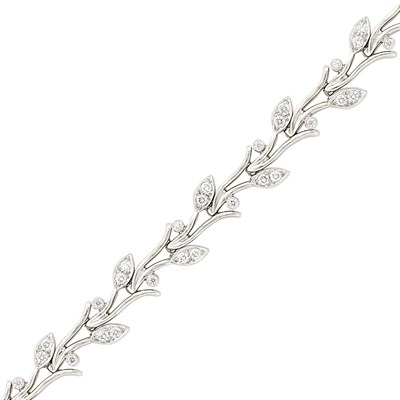Lot 324 - Platinum and Diamond Bracelet, Tiffany & Co.