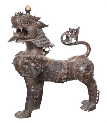 Lot 492 - Pair of Chinese Bronze Fu Lions Height 22...