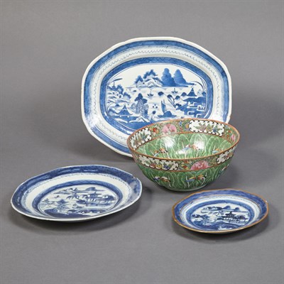 Lot 146 - Group of Canton Blue and White Porcelain...