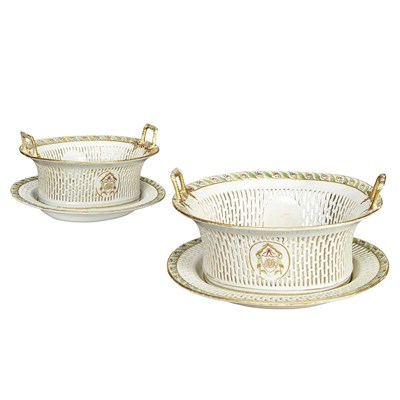 Lot 182 - Two Chinese Export Porcelain Reticulated...