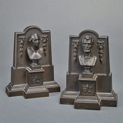 Lot 207 - Pair of Bronze George Washington and Abraham...