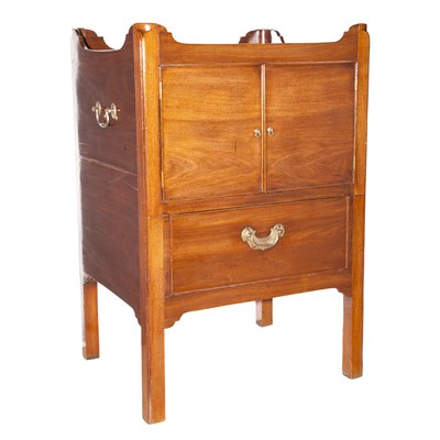 Lot 297 - George III Mahogany Bedside Cabinet Height 32...