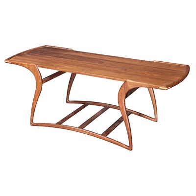 Lot 408 - Mid Century Mixed Woods Low Table Height 18...