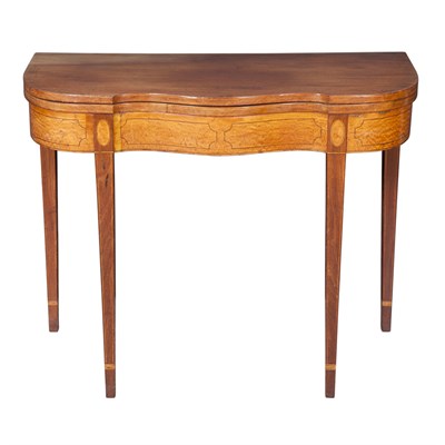 Lot 297 - George III Style Inlaid Mahogany Fold-Over...