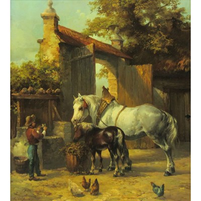 Lot 13 - Cornelis Bouter Dutch, 1888-1966 Admiring the...